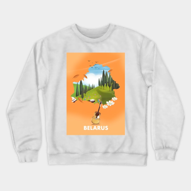 Belarus vintage travel poster Crewneck Sweatshirt by nickemporium1